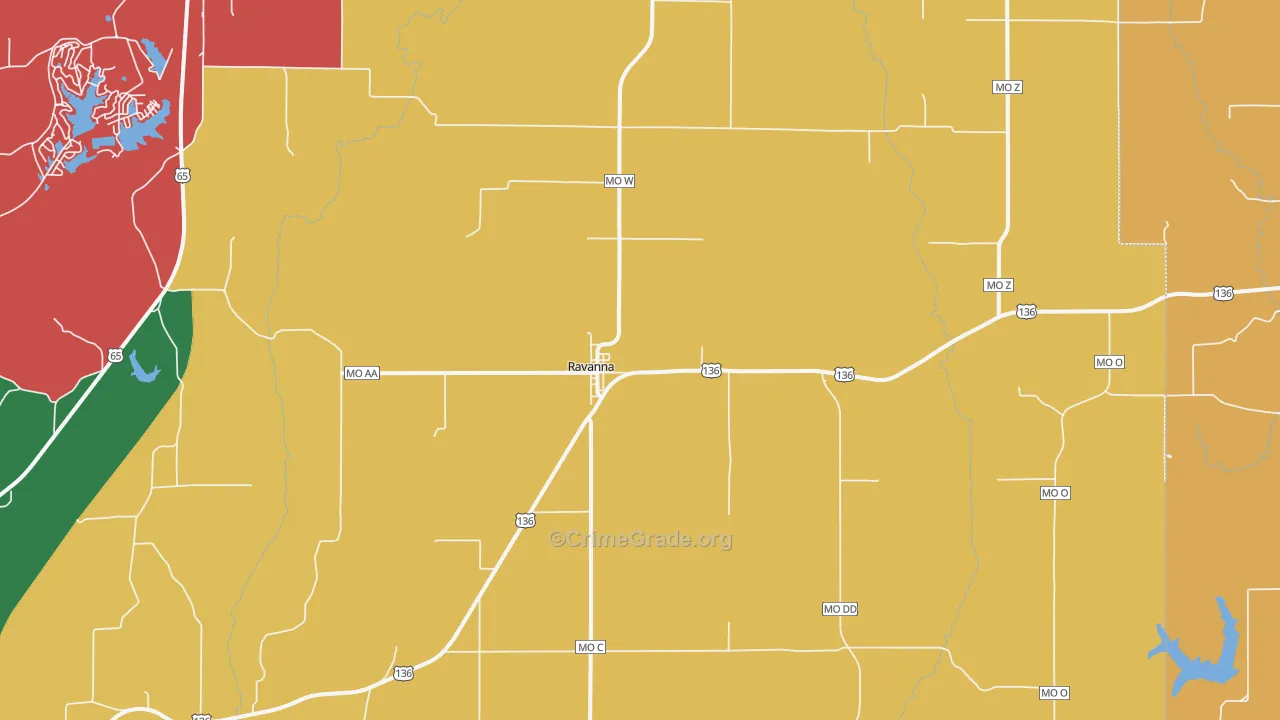 Ravanna, MO Map of Theft Rates