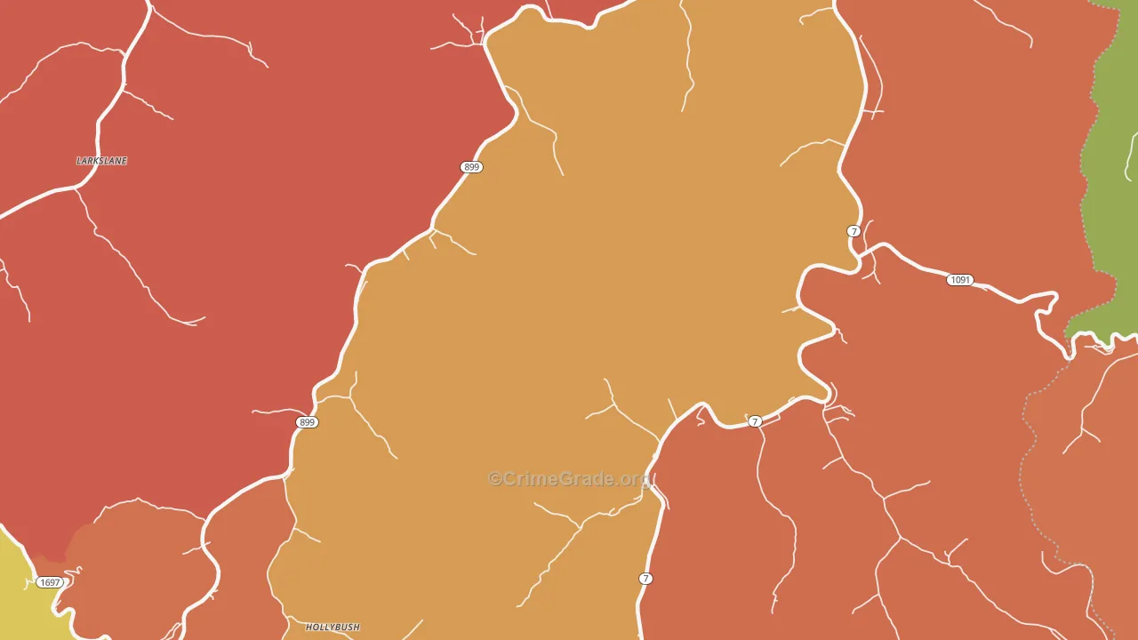 Raven, KY Map of Theft Rates