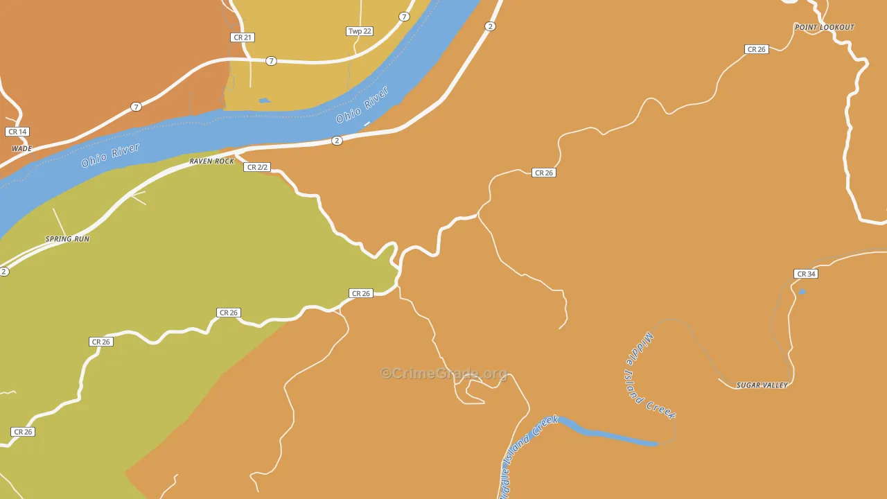 Raven Rock, WV Map of Theft Rates