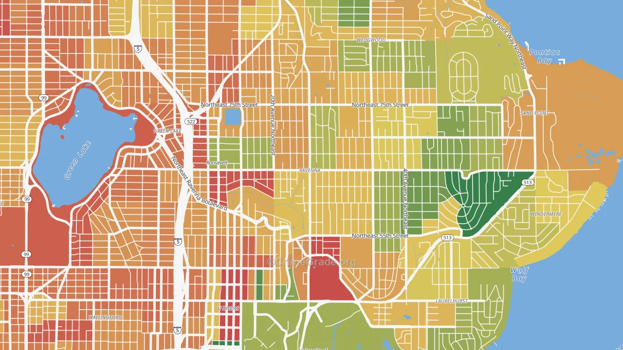 Ravenna, Seattle, WA Map of Theft Rates