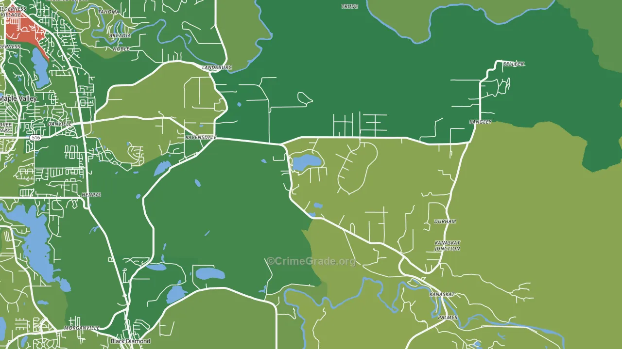 Ravensdale, WA Map of Theft Rates