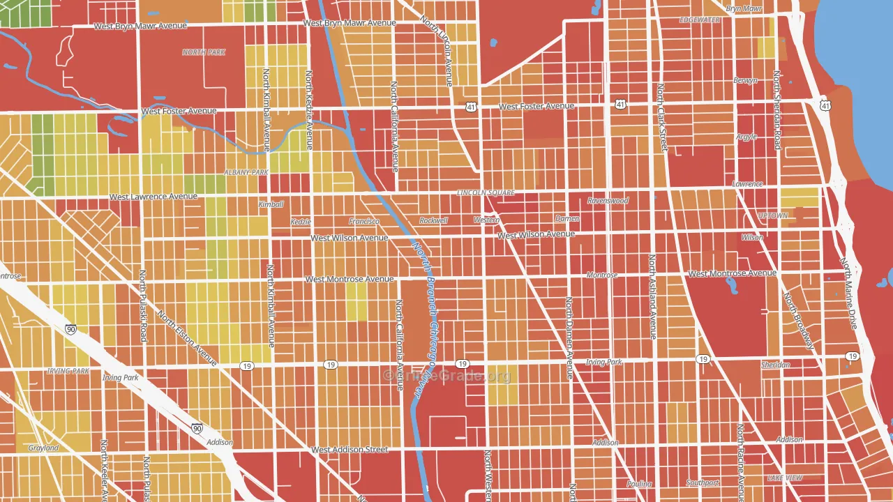 Ravenswood Gardens, Chicago, IL Map of Theft Rates