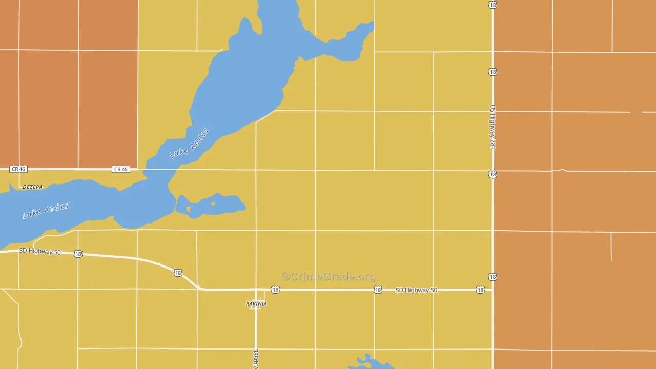 Ravinia, SD Map of Theft Rates