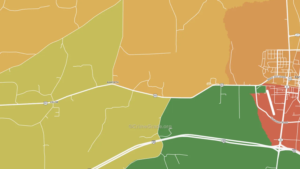 Raworth, MS Map of Theft Rates