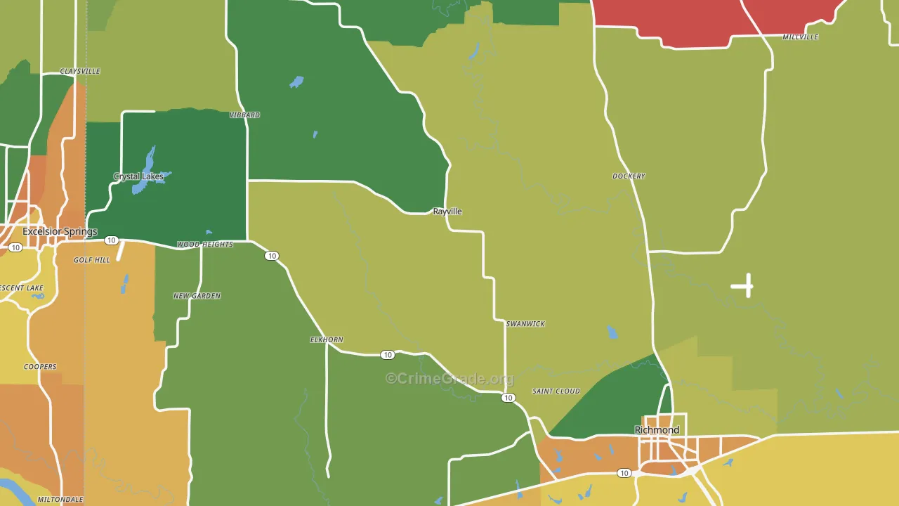 Ray County, MO Map of Theft Rates