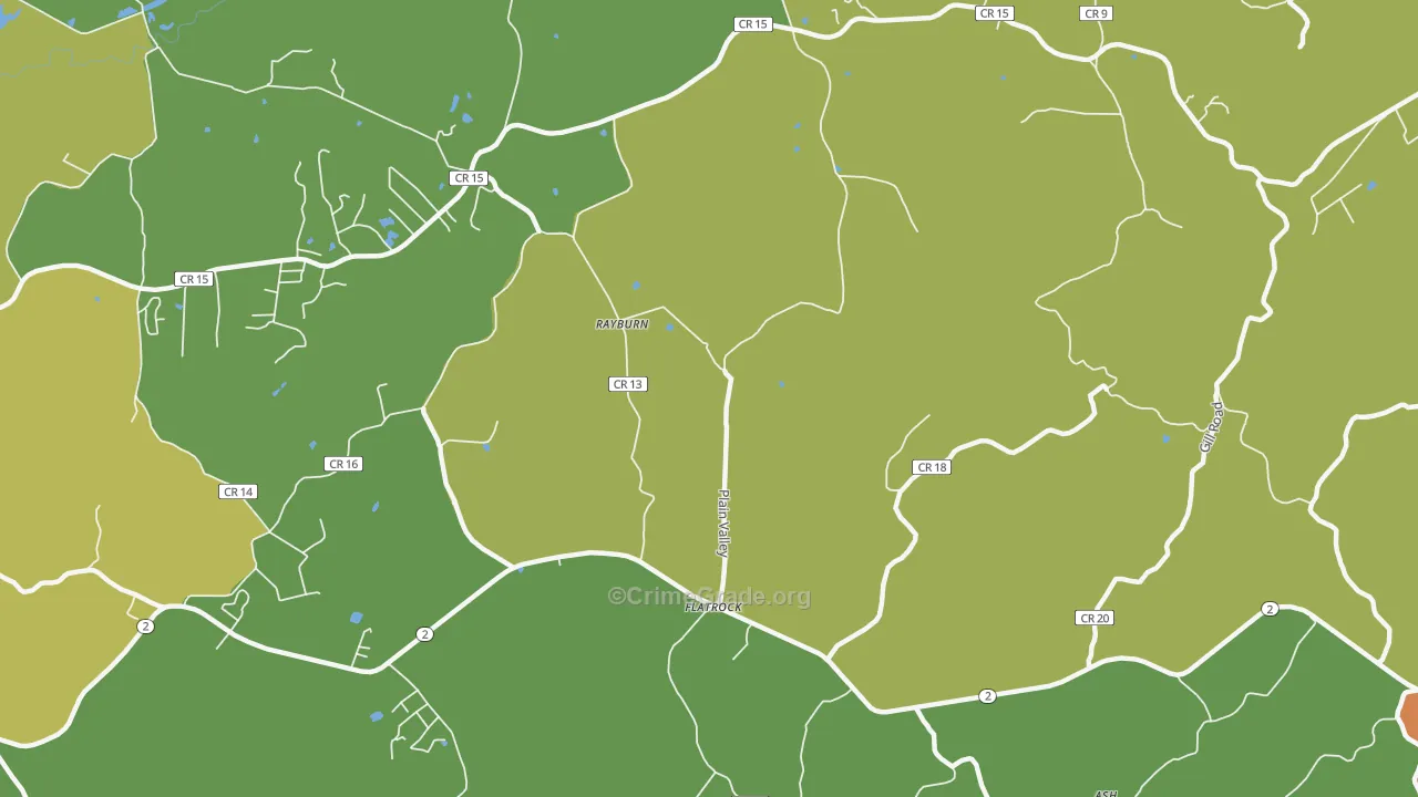 Rayburn, WV Map of Theft Rates