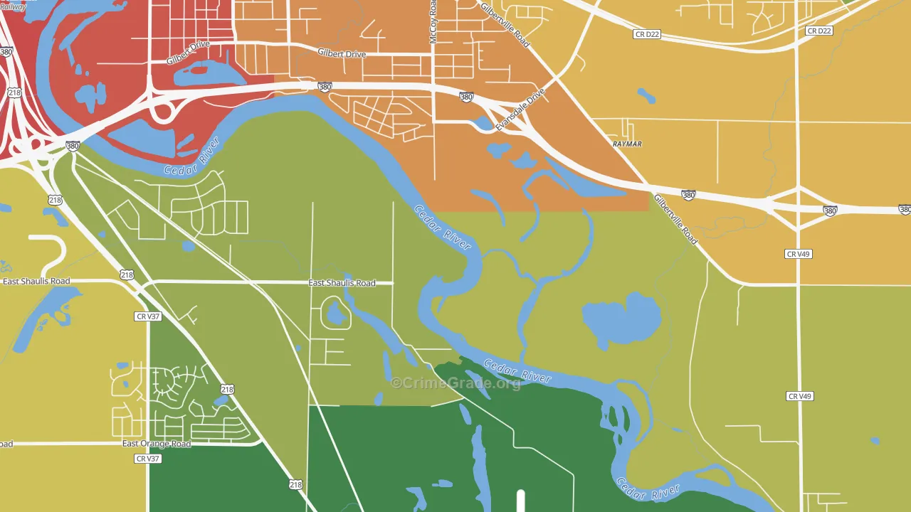 Raymar, IA Map of Theft Rates