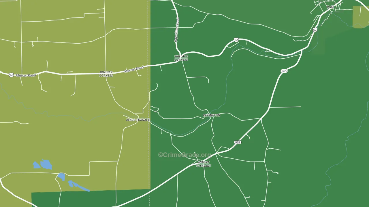 Raymilton, PA Map of Theft Rates