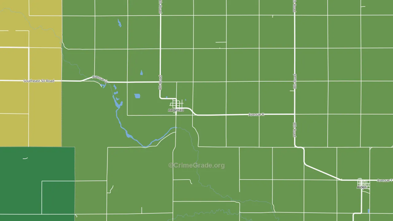 Raymond, KS Map of Theft Rates