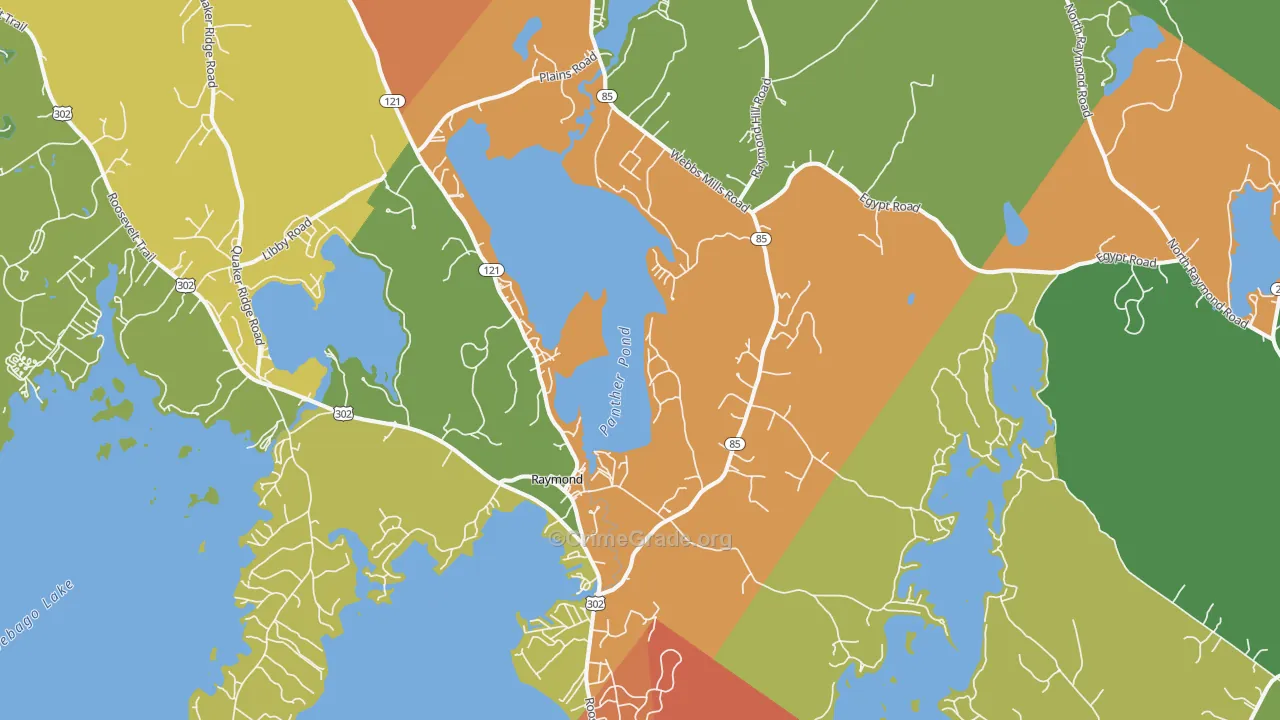 Raymond, ME Map of Theft Rates