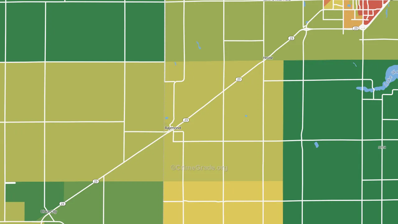 Raymond, MN Map of Theft Rates
