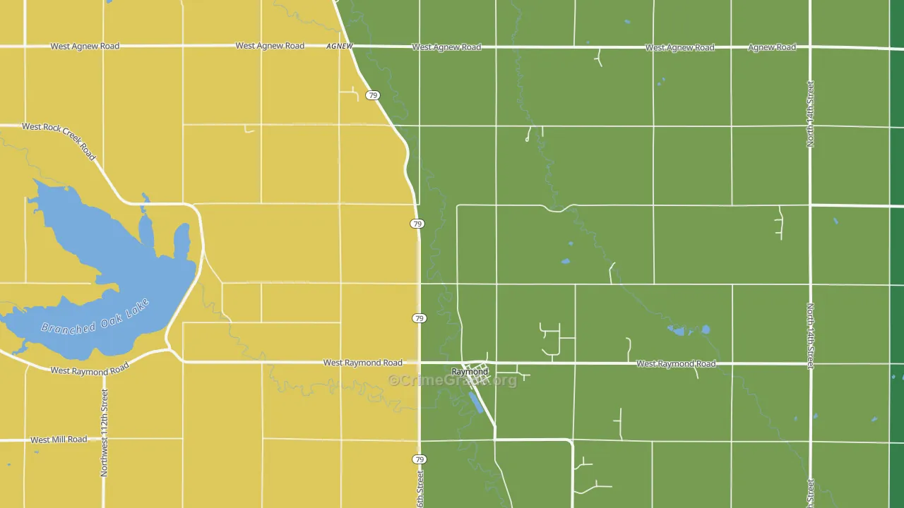 Raymond, NE Map of Theft Rates