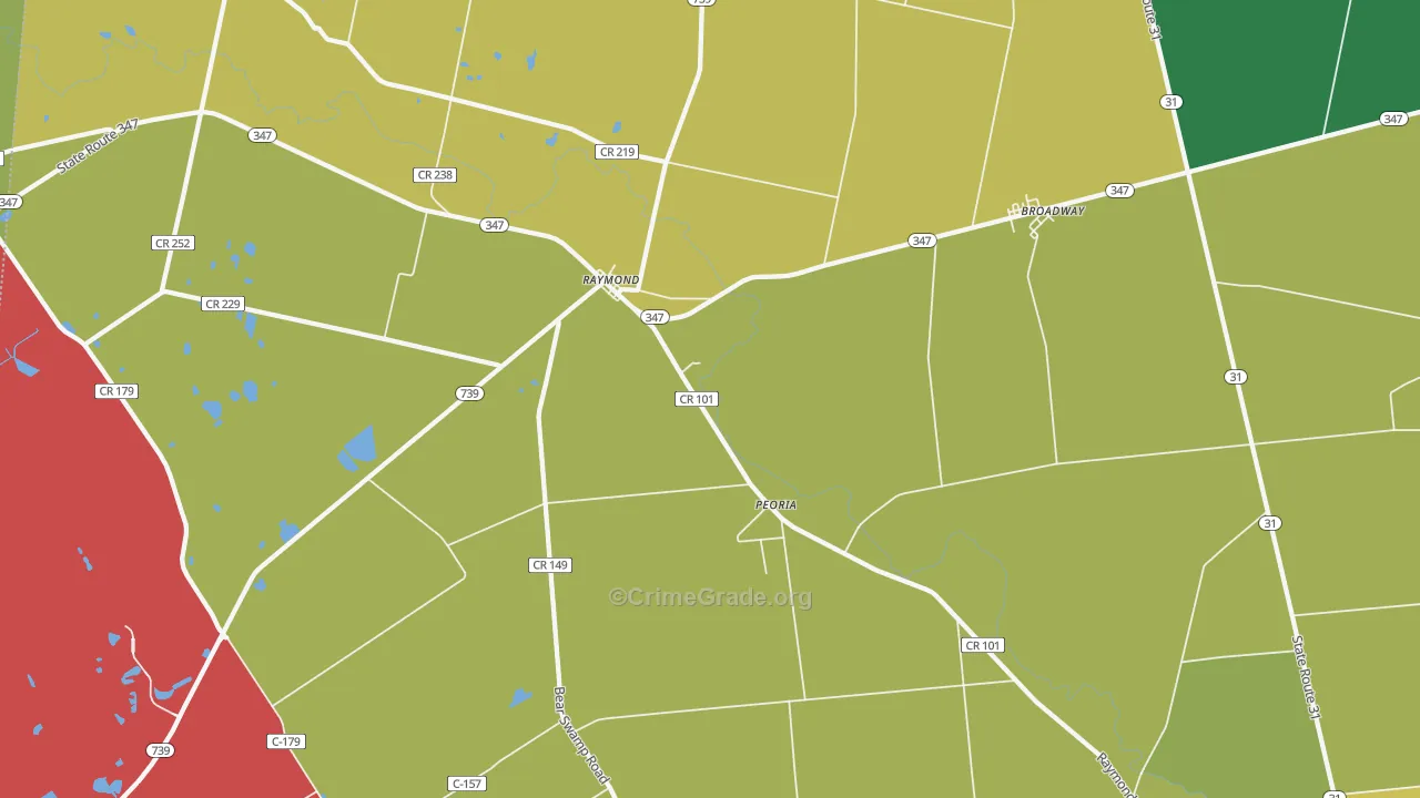 Raymond, OH Map of Theft Rates