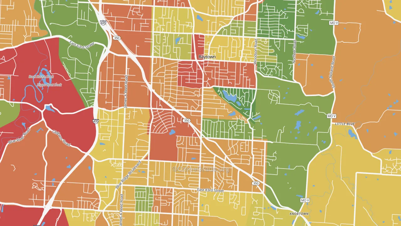 Raytown, MO Map of Theft Rates