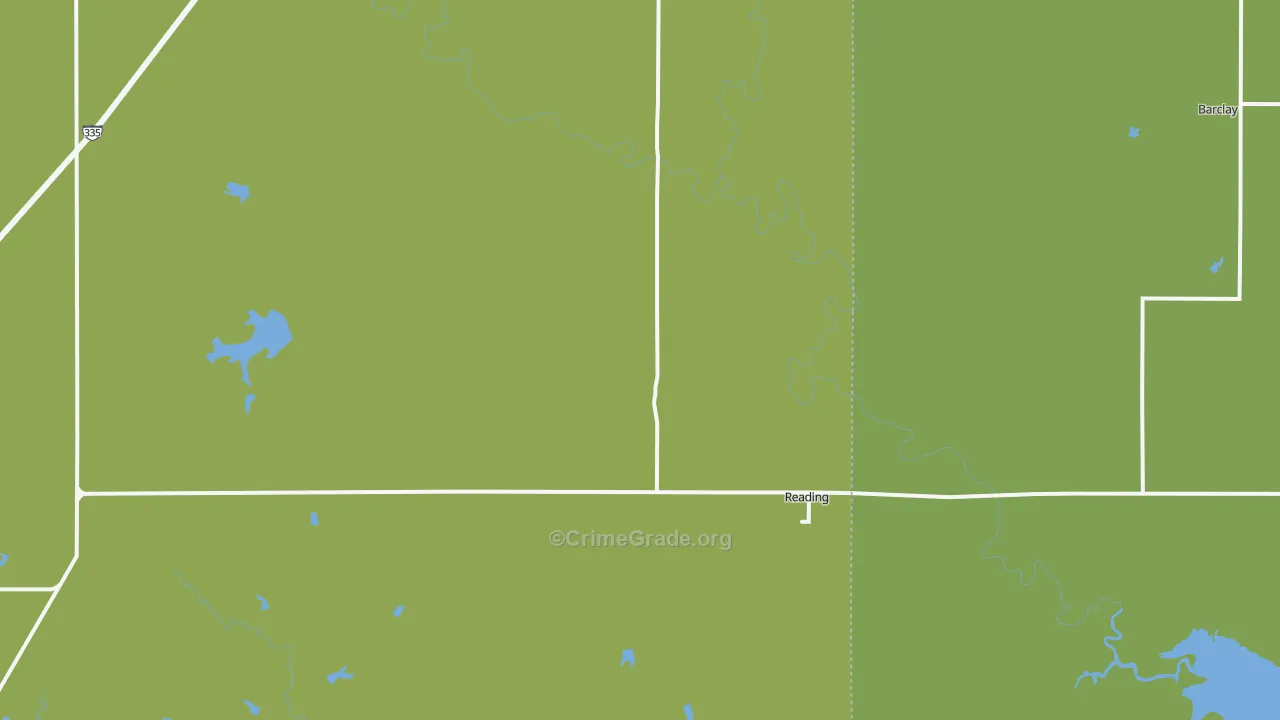 Reading, KS Map of Theft Rates