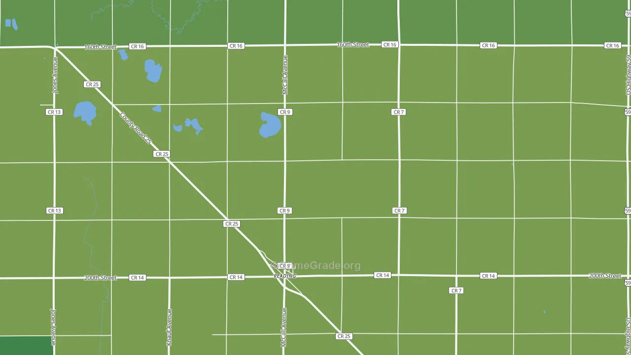 Reading, MN Map of Theft Rates