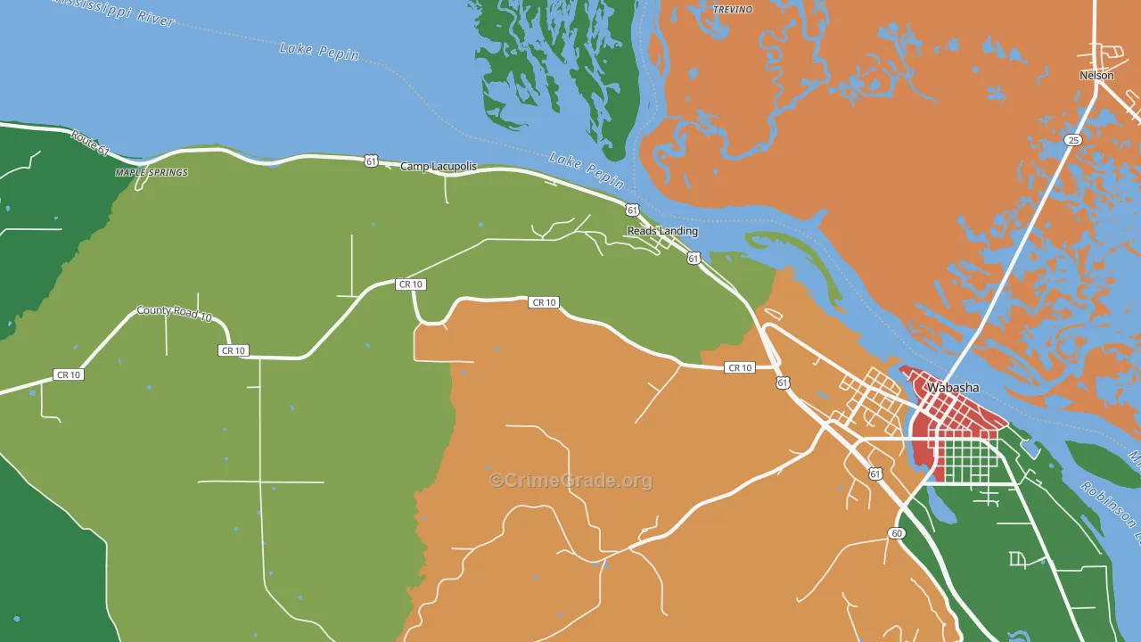 Reads Landing, MN Map of Theft Rates