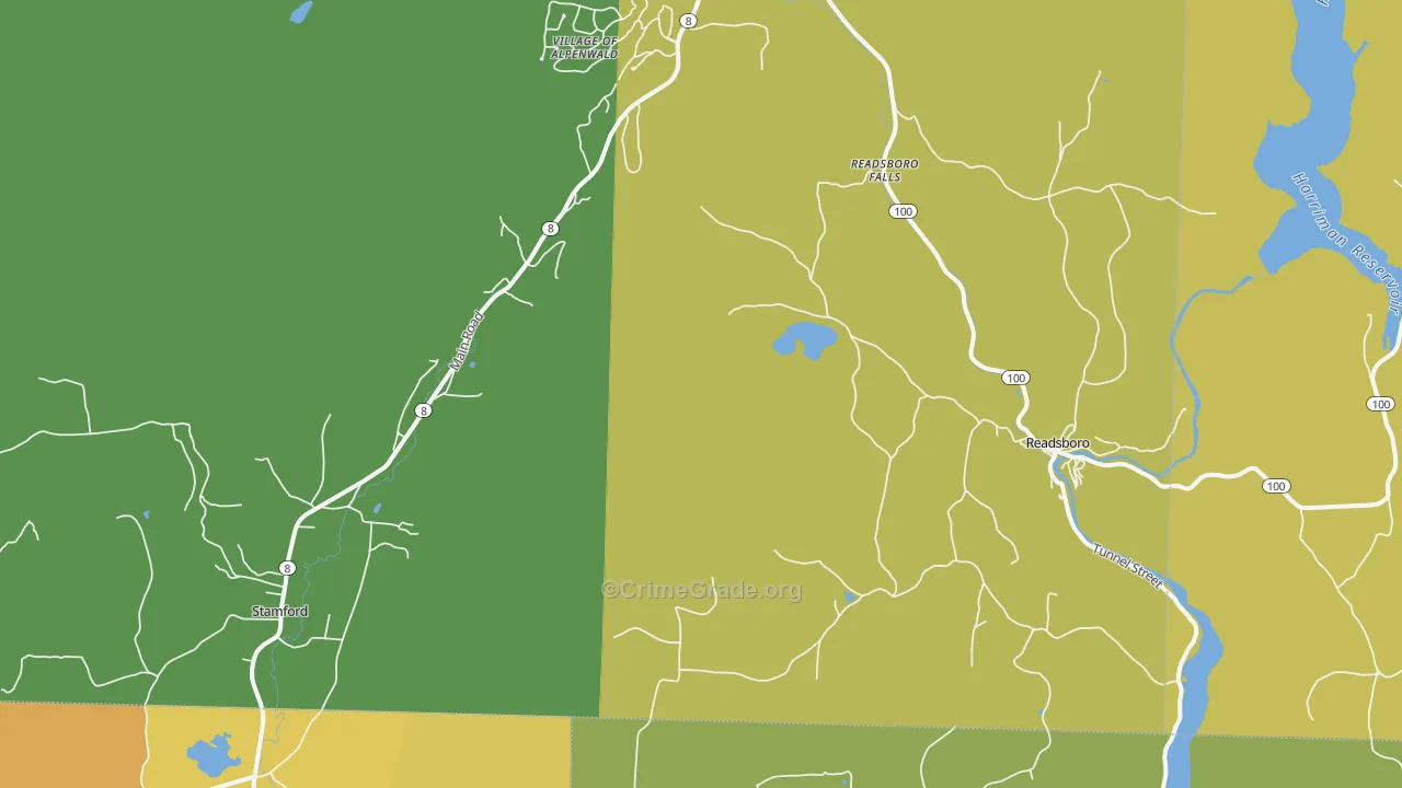 Readsboro, VT Map of Theft Rates