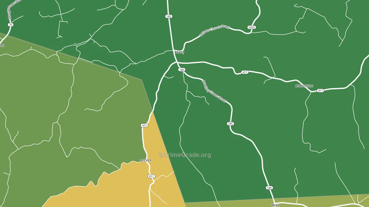 Ready, KY Map of Theft Rates