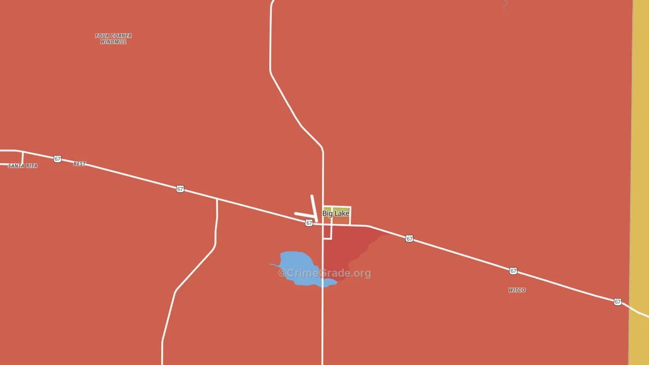 Reagan County, TX Map of Theft Rates
