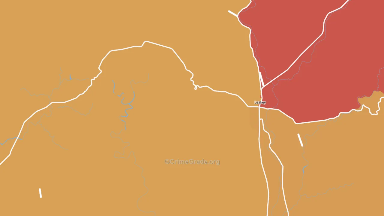Real County, TX Map of Theft Rates