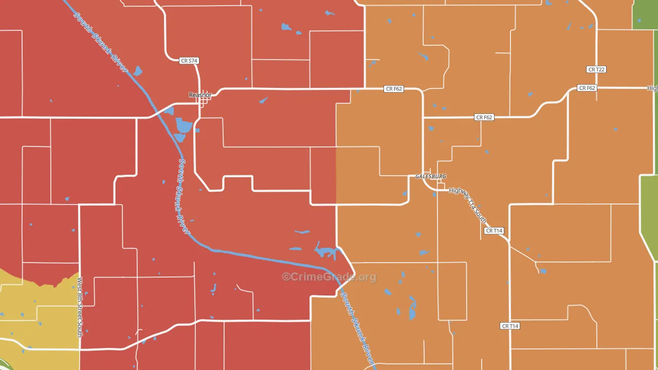 Reasnor, IA Map of Theft Rates