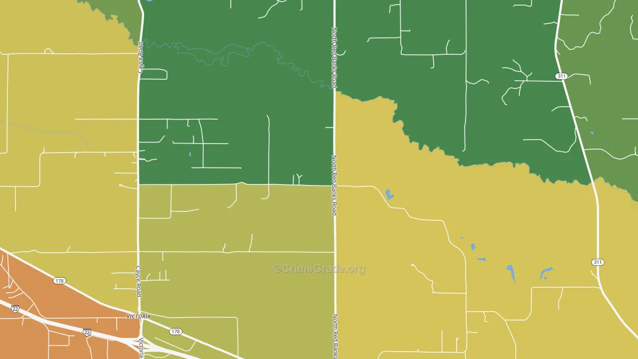 Red Banks, MS Map of Theft Rates