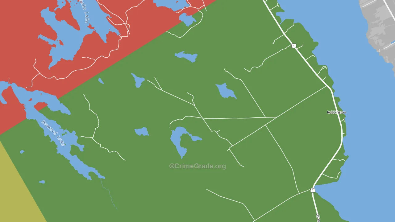 Red Beach, ME Map of Theft Rates