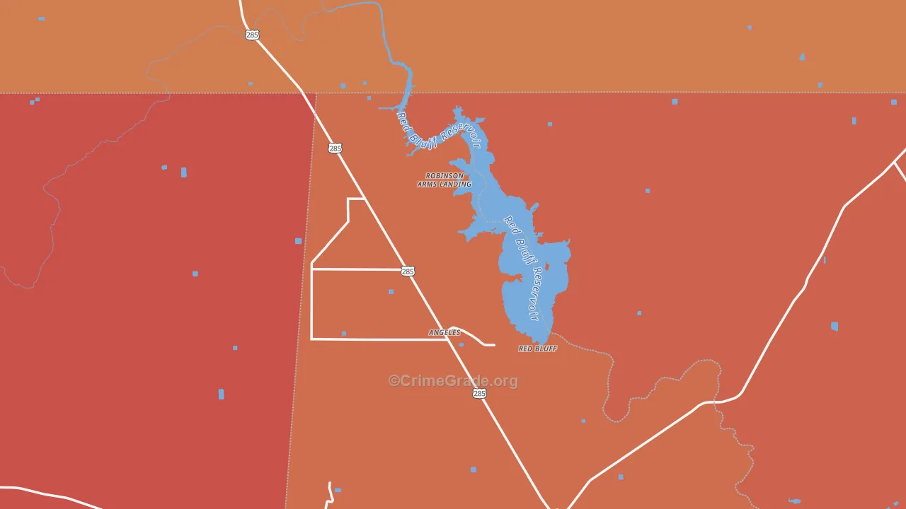 Red Bluff, TX Map of Theft Rates
