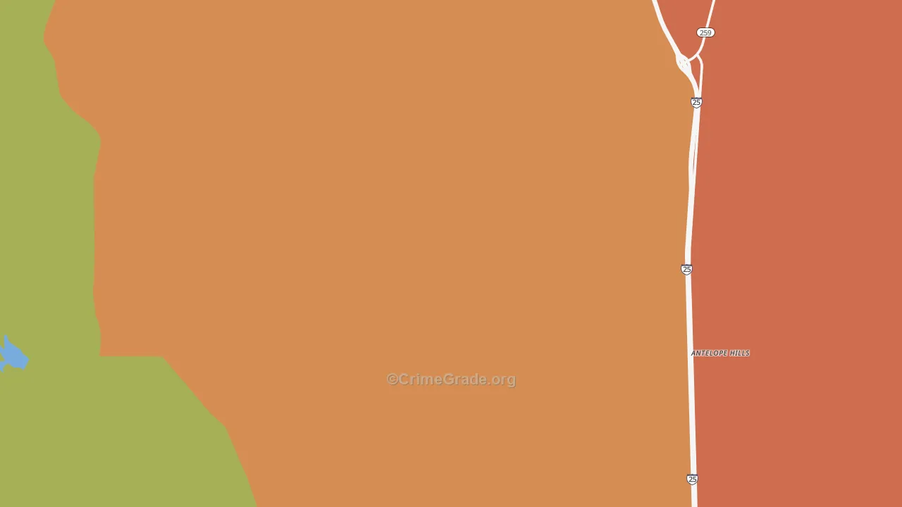 Red Buttes Village, WY Map of Theft Rates