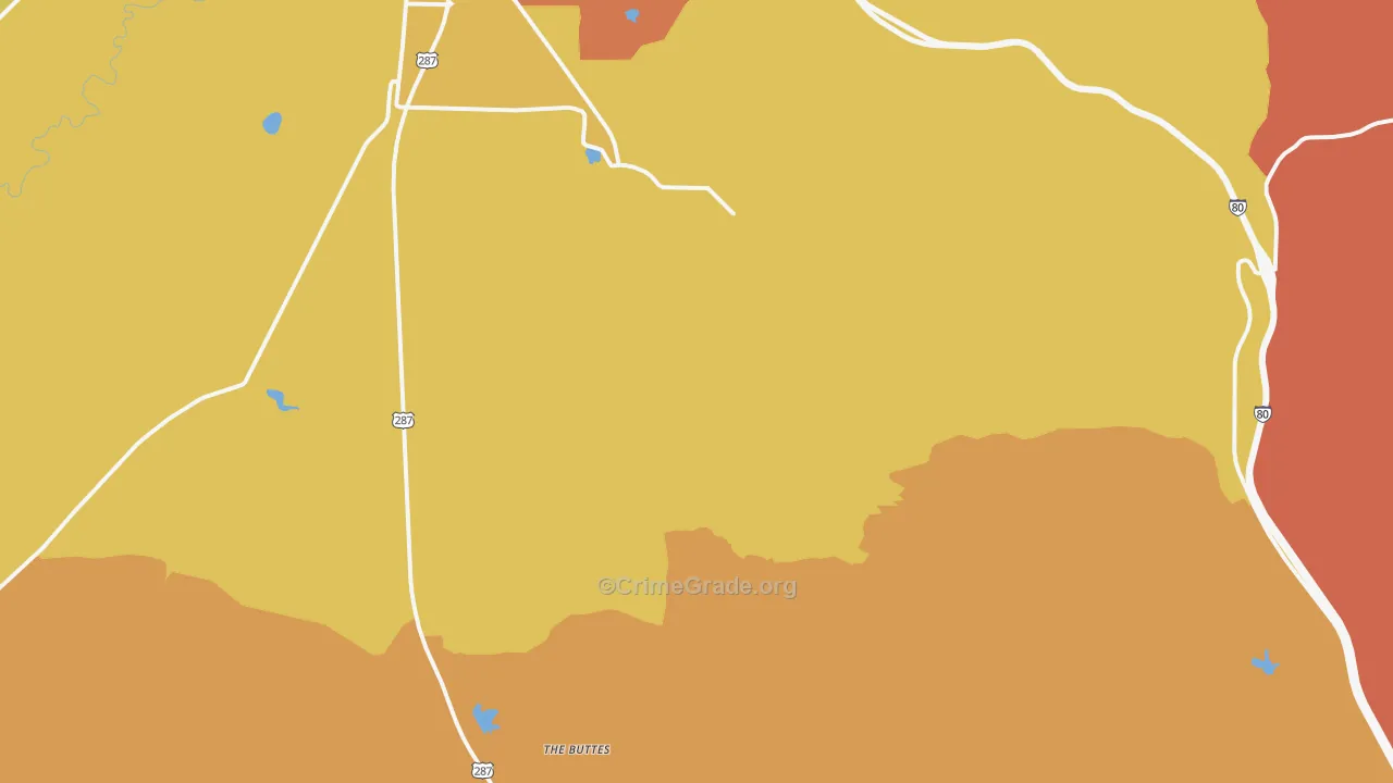 Red Buttes, WY Map of Theft Rates