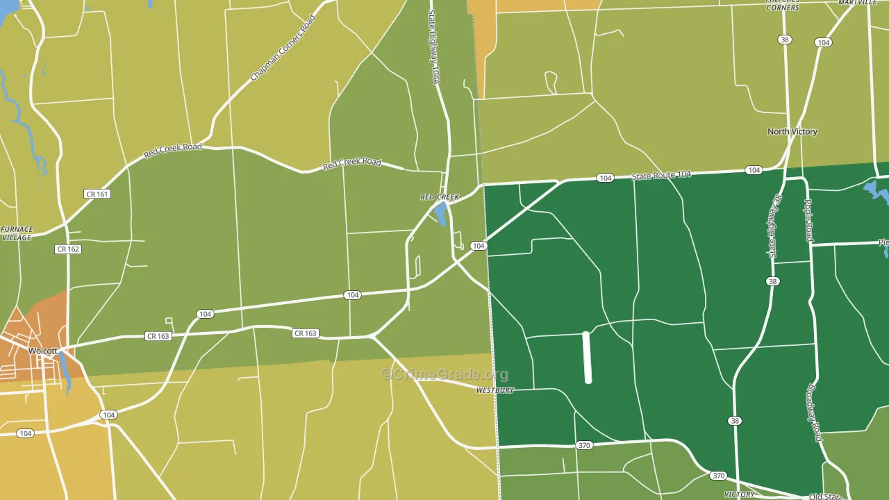 Red Creek, NY Map of Theft Rates