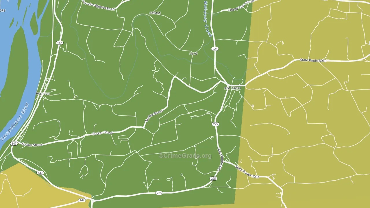 Red Cross, PA Map of Theft Rates