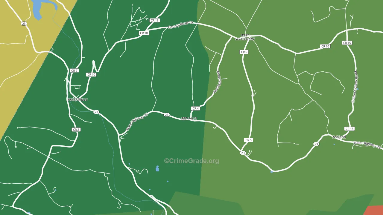 Red Falls, NY Map of Theft Rates