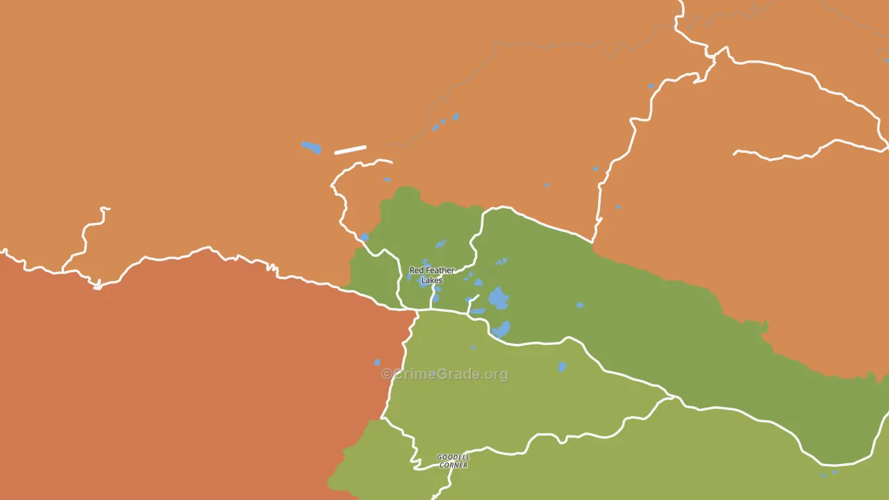 Red Feather Lakes, CO Map of Theft Rates