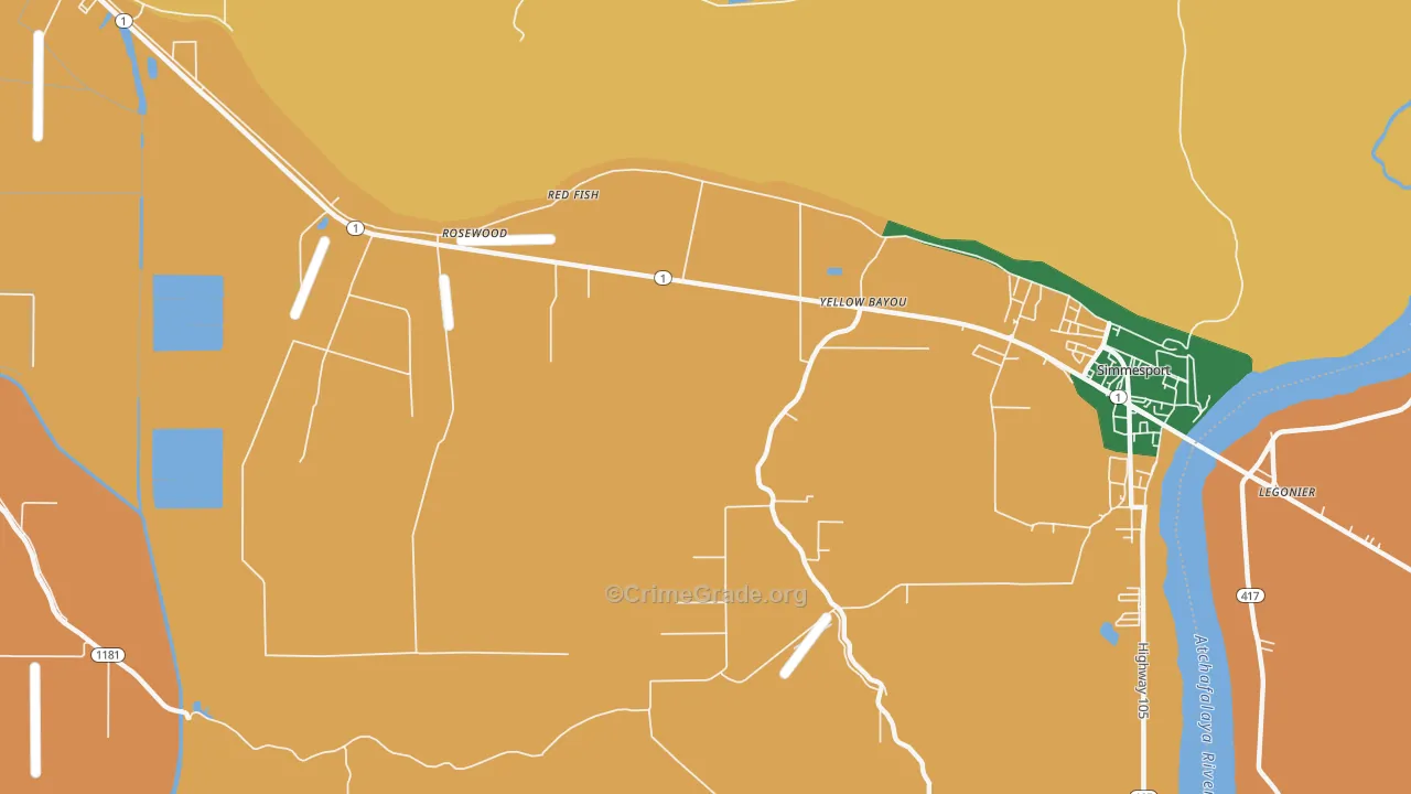 Red Fish, LA Map of Theft Rates