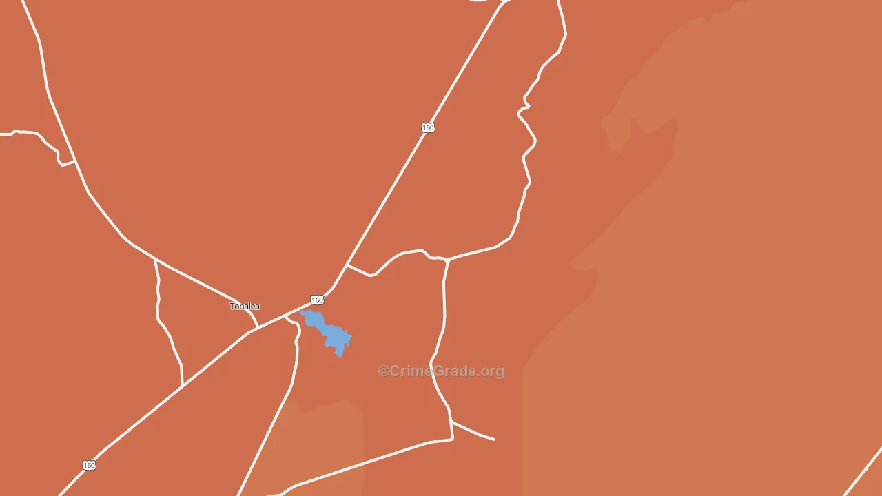 Red Lake, AZ Map of Theft Rates