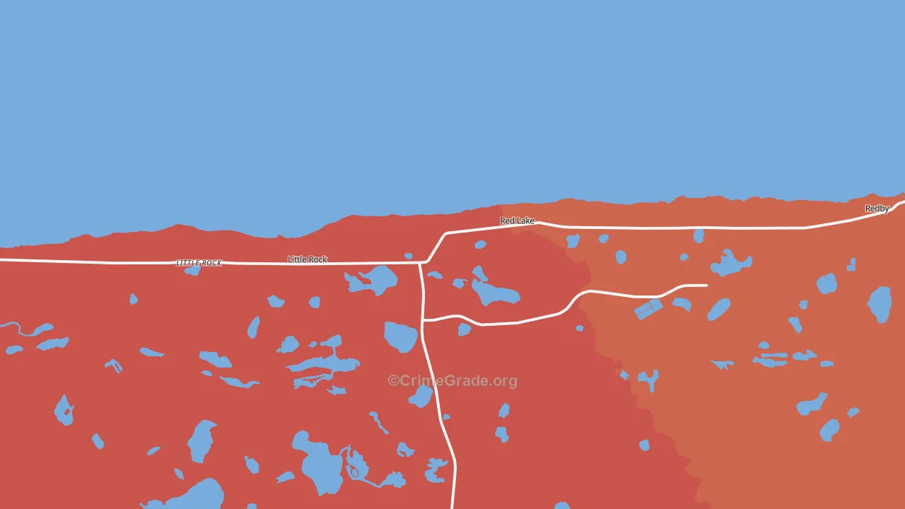 Red Lake, MN Map of Theft Rates