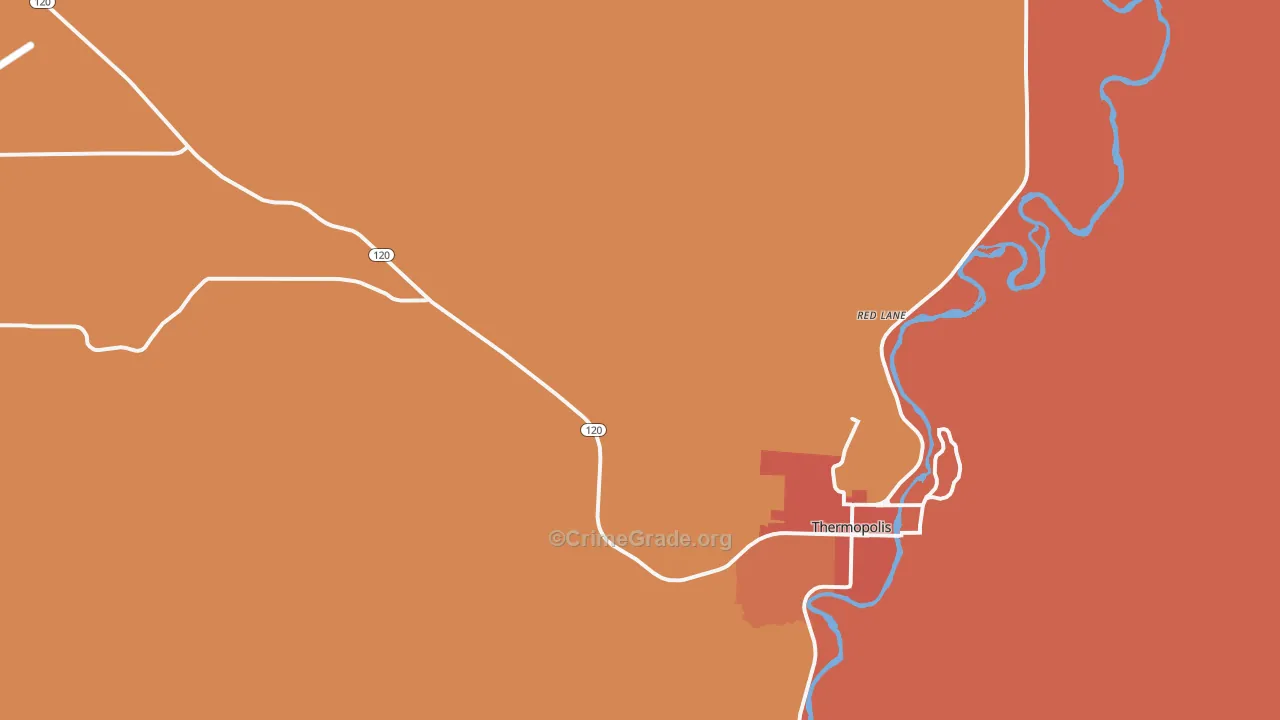 Red Lane, WY Map of Theft Rates