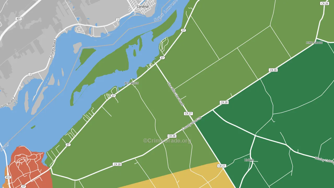 Red Mills, NY Map of Theft Rates