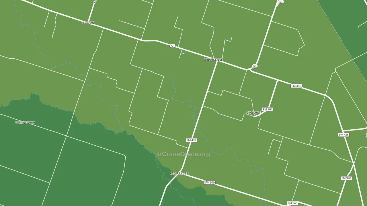 Red Ranger, TX Map of Theft Rates