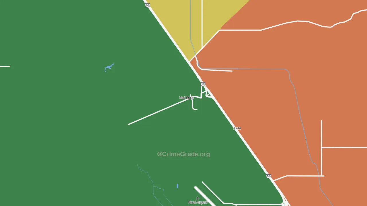 Red Rock, AZ Map of Theft Rates
