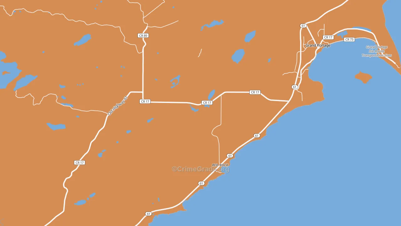 Red Rock, MN Map of Theft Rates