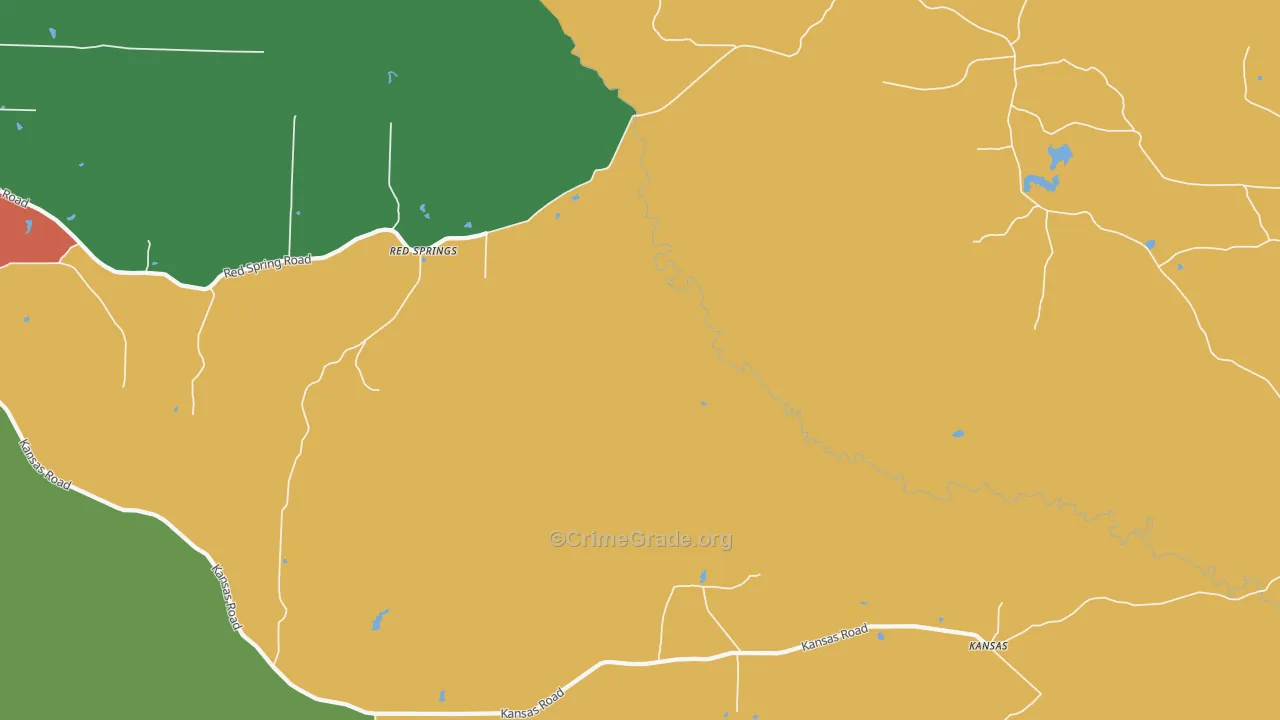Red Springs, AR Map of Theft Rates