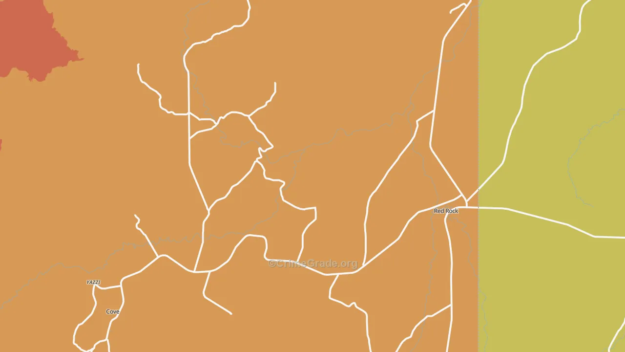 Red Valley, AZ Map of Theft Rates
