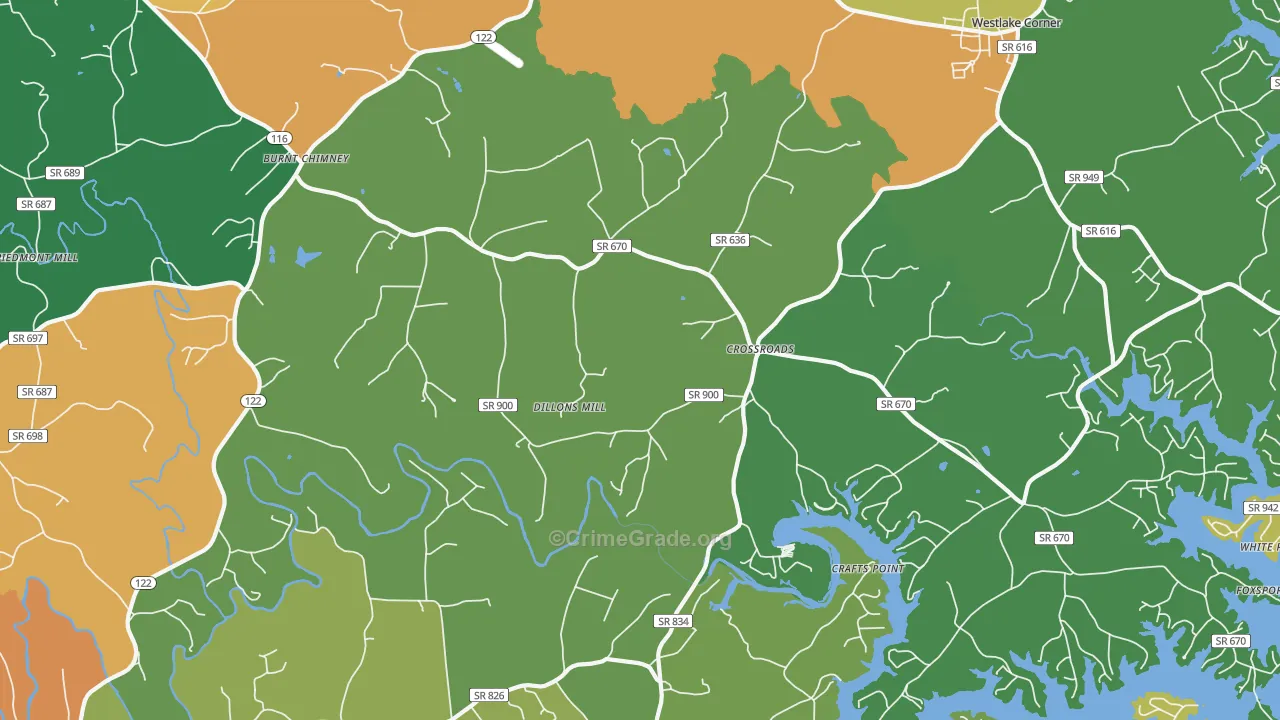 Red Valley, VA Map of Theft Rates