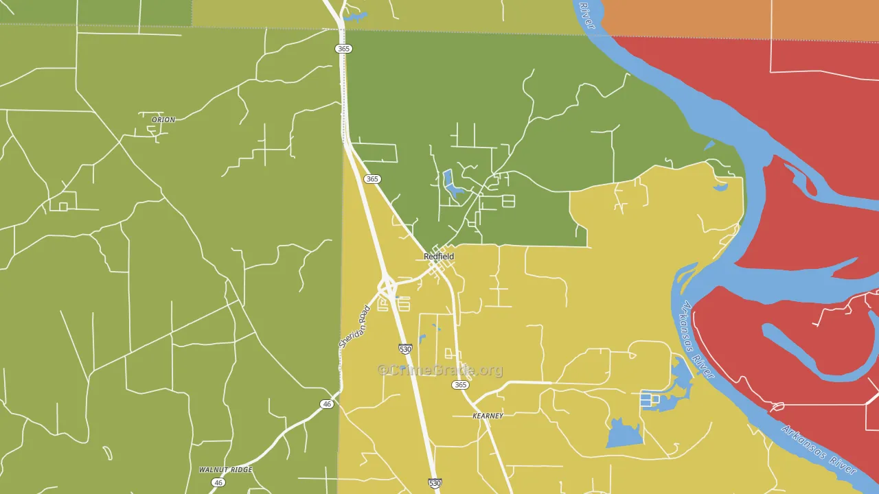 Redfield, AR Map of Theft Rates