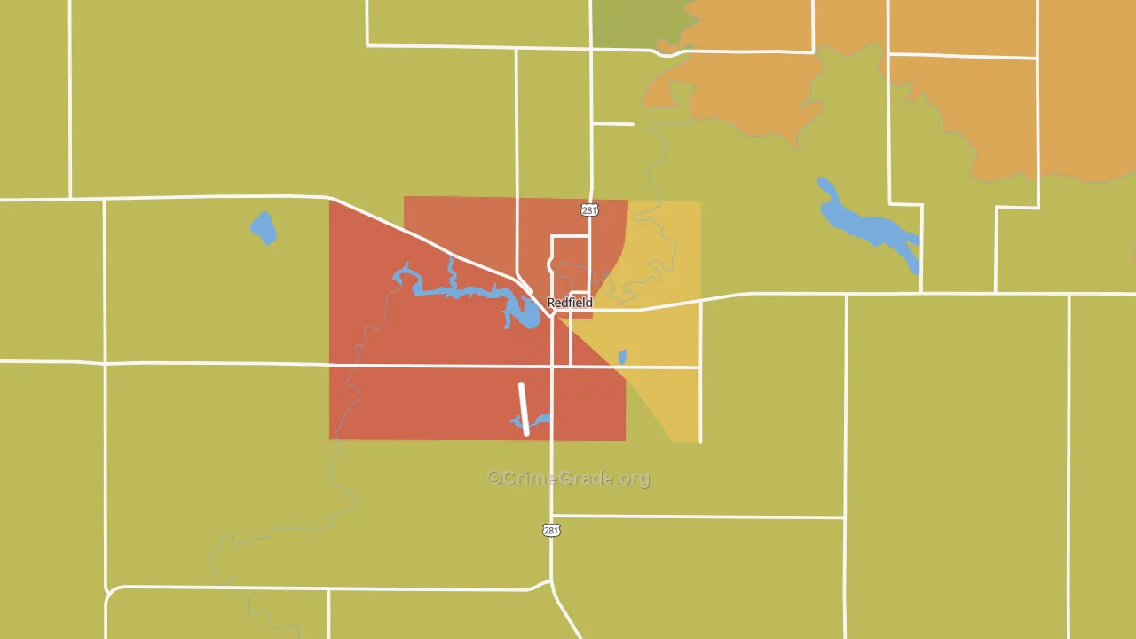 Redfield, SD Map of Theft Rates