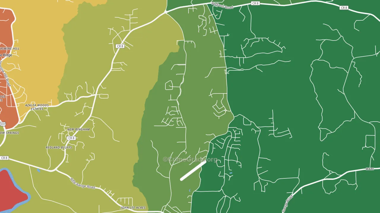 Redland, AL Map of Theft Rates
