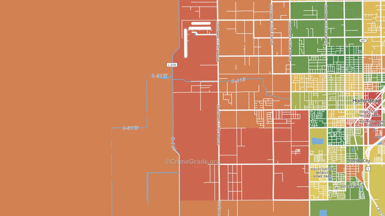 Redland, FL Map of Theft Rates